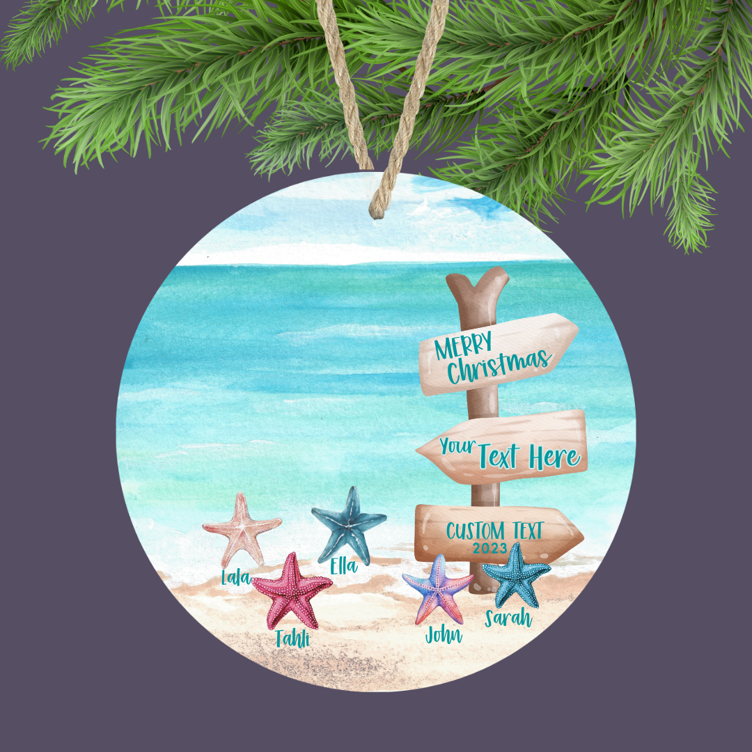 Starfish Custom Family Ornament (2-5 Starfish)