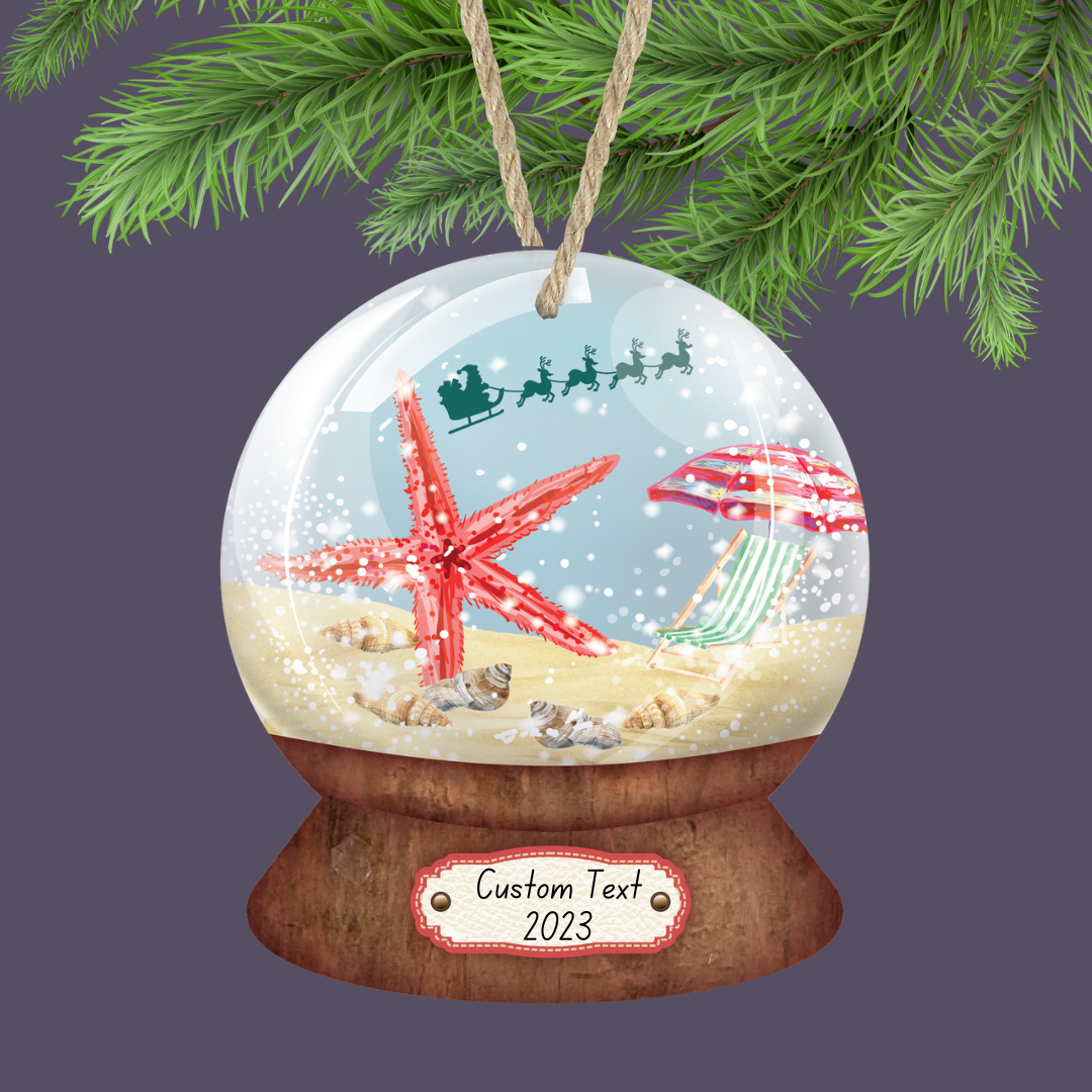 Custom Starfish Snowglobe Ornament