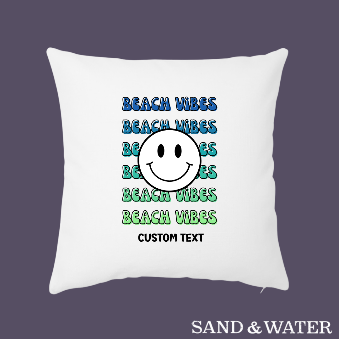 Custom Beach Vibes Pillow Cover