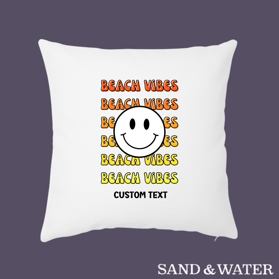 Custom Beach Vibes Pillow Cover