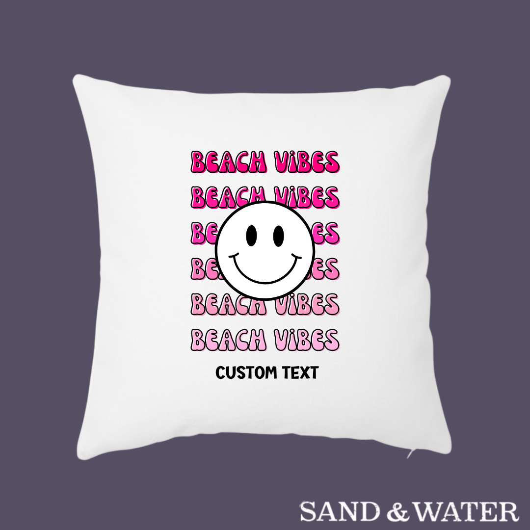 Custom Beach Vibes Pillow Cover