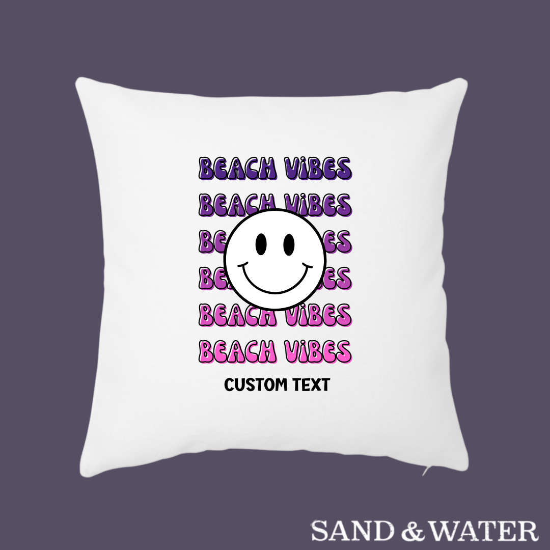Custom Beach Vibes Pillow Cover