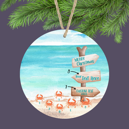 Ocean Crab Custom Family Ornament (2-6 Crabs)