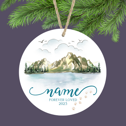 Pet Mountain Memorial Custom Ornament