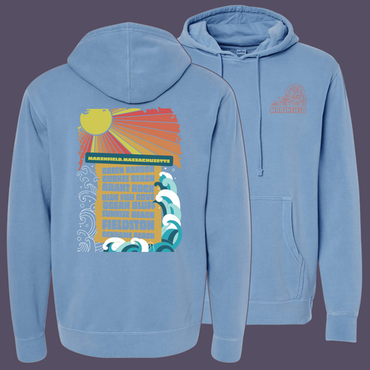 Marshfield Ocean & Waves Garment Dyed Hoodie