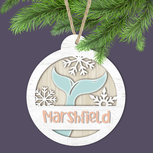 Whale Tail Ornament (Various Beach Areas Available!)