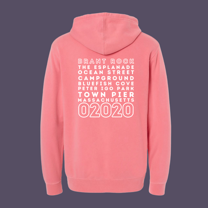 Brant Rock Nautical Zipcode Garment Dyed Hoodie