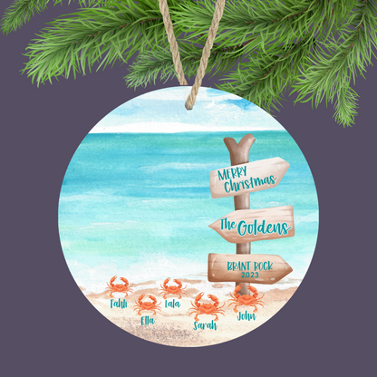 Ocean Crab Custom Family Ornament (2-6 Crabs)