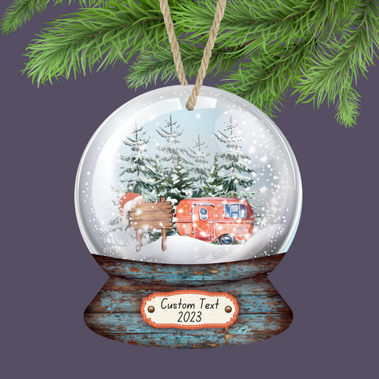 Custom Camper Snowglobe Ornament