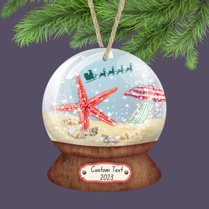 Custom Starfish Snowglobe Ornament