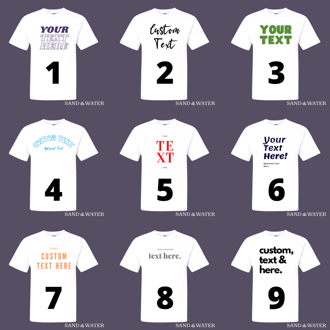 Custom Template Text T-Shirt Designs
