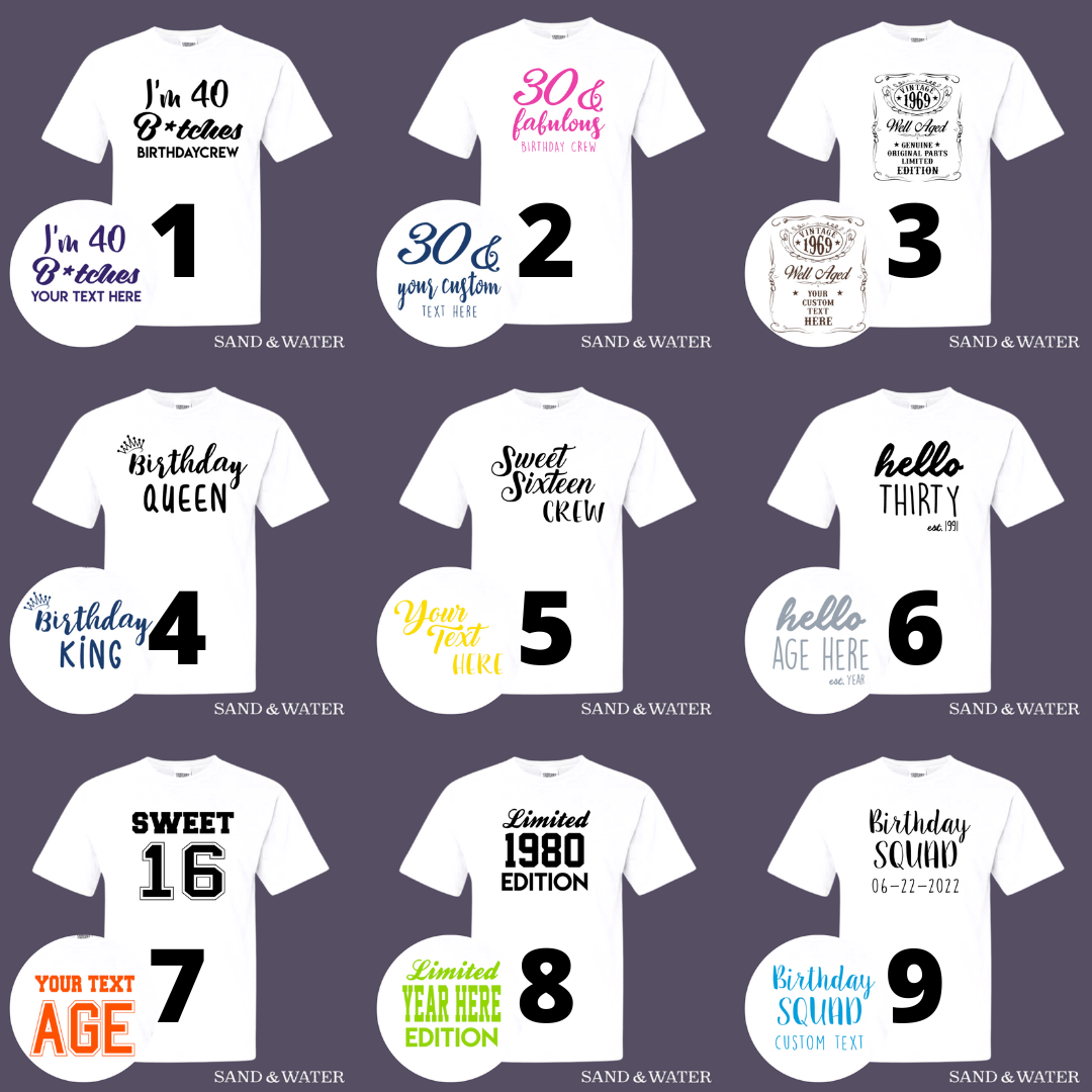 Custom Template Birthday T Shirt Designs