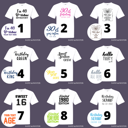 Custom Template Birthday T-Shirt Designs