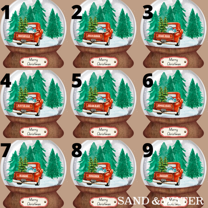 Red Truck Snowglobe Ornament (Various Marshfield Areas)