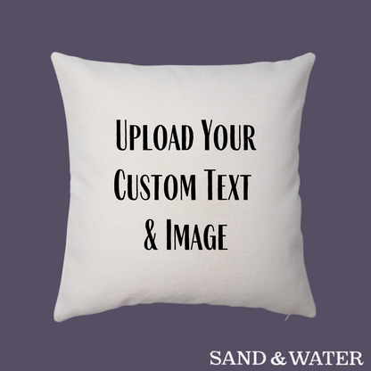 Custom Image & Text Pillow Cover