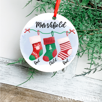 Christmas Stockings Family Custom Ornament (2-6 Stockings)
