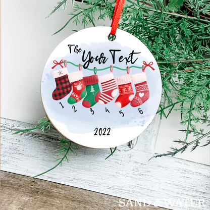 Christmas Stockings Family Custom Ornament (2-6 Stockings)