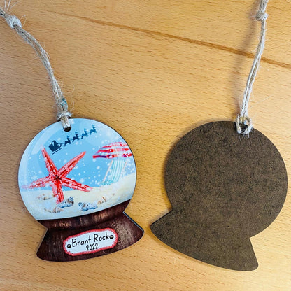 Starfish Snowglobe Ornament (Various Marshfield Areas Available)