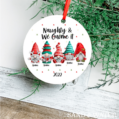 Gnome Family Custom Ornament (2-5 Gnomes)