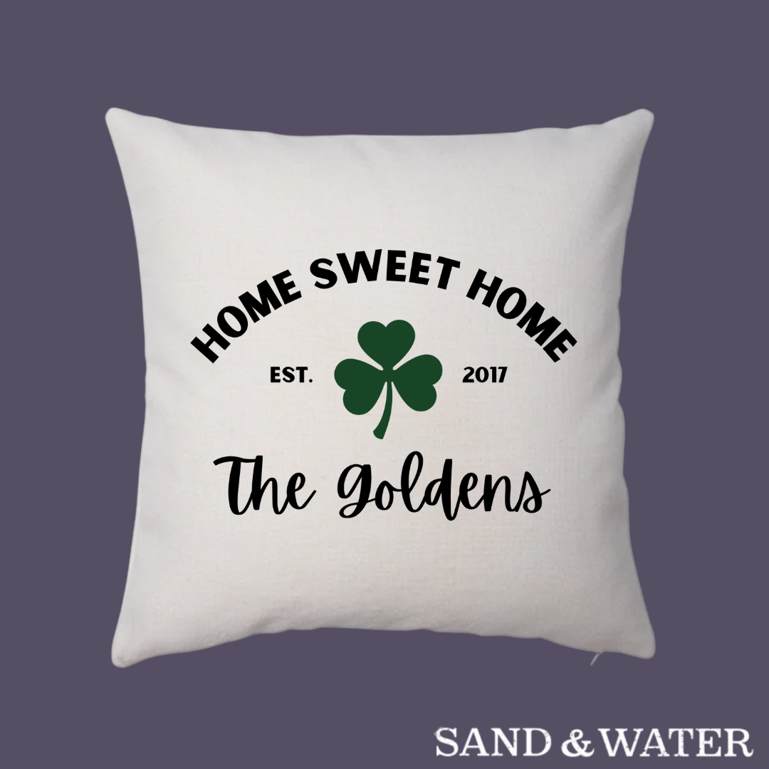 Custom Home Shamrock Pillow Cover