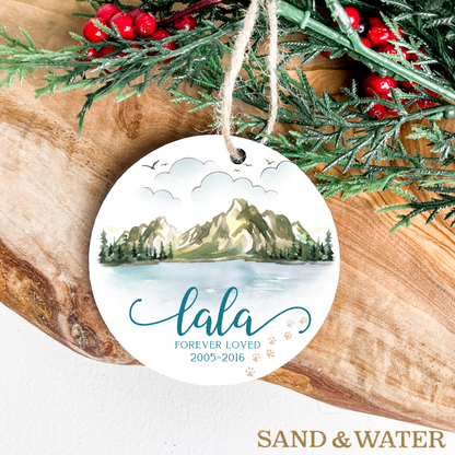 Pet Mountain Memorial Custom Ornament